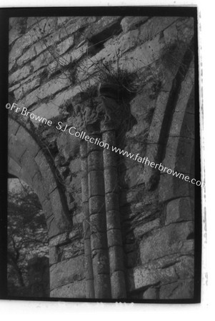 DETAILS OF CAPITALS RE OF SOUTH WALL : DECORATED CARBEL ON SOUTH AISLE WALL